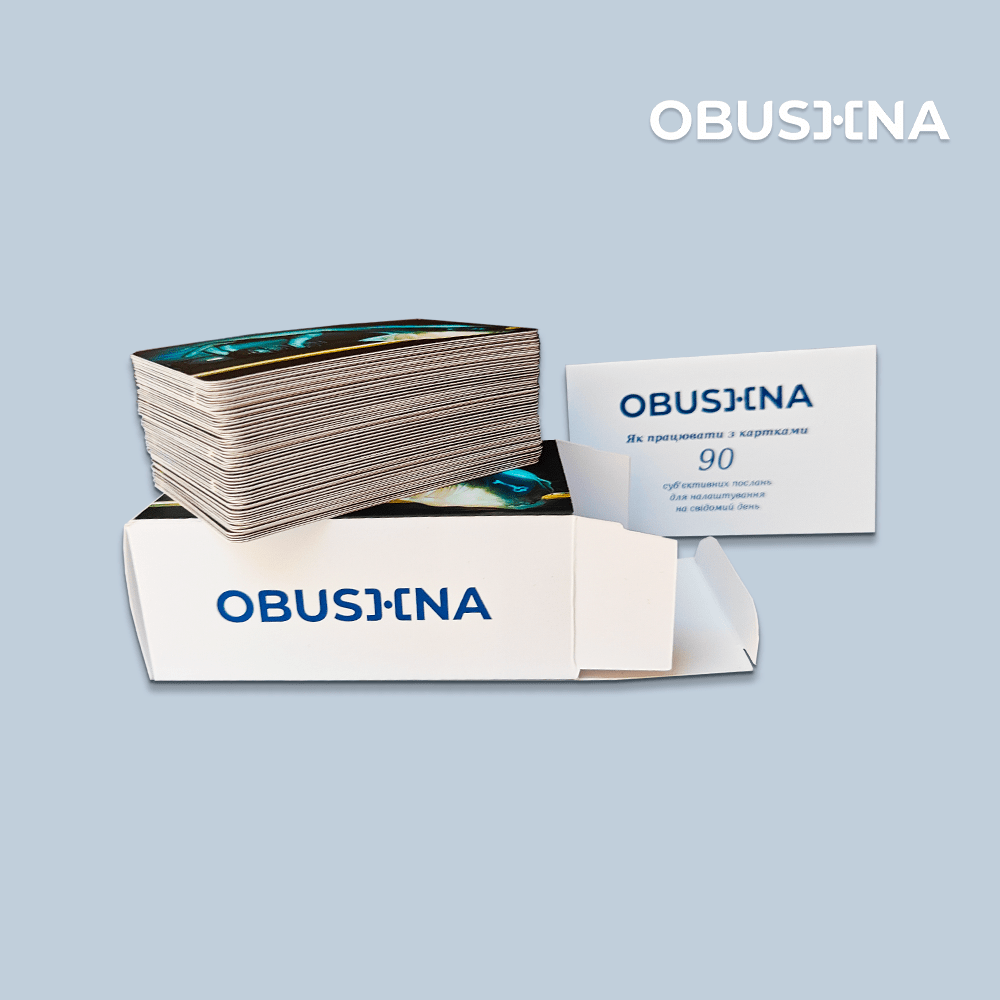 Стопка мотиваційних карток OBUSHNA PRO в коробці з інструкцією